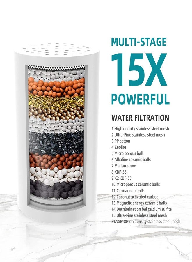 YouthCity رأس دش مزود بفلتر، رأس دش عالي الضغط بخمسة أوضاع مع فلاتر، فلتر رأس دش للماء العسر بخمس عشرة مرحلة لإزالة الكلور والمواد الضارة - Image 3